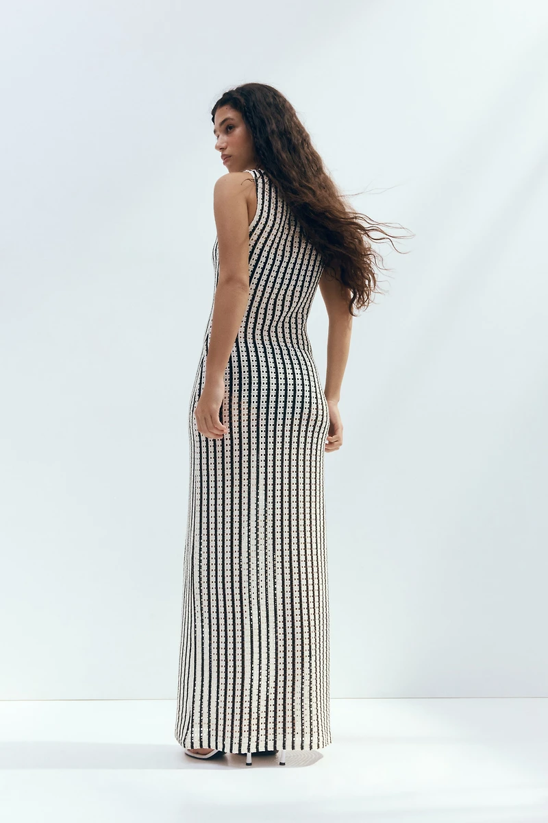 Open-Knit Midi Dress