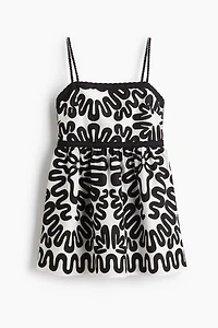 Embroidered strappy dress
