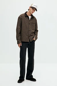 Chemise courte ample en flanelle