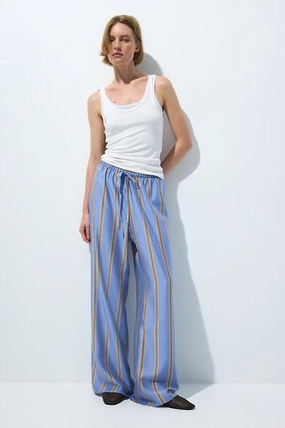 Wide-Leg Drawstring Pants
