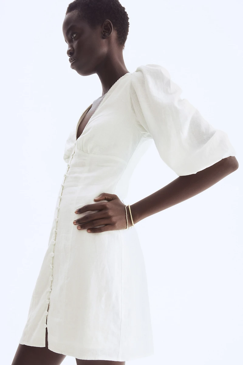 Linen-Blend Dress