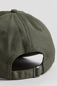 Cotton Twill Cap with Embroidered Motif
