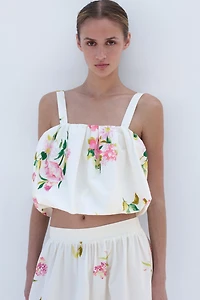 Bubble-Hem Crop Top
