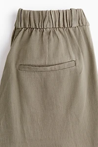 MAMA Linen-Blend Dress Pants