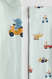 Snug-Fit Printed Cotton Pajamas