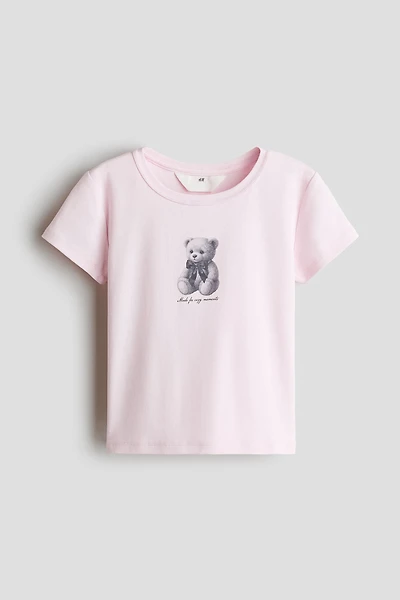 Cotton T-Shirt with Printed Motif