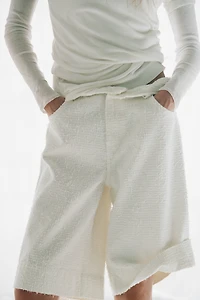 Textured Twill Bermuda Shorts