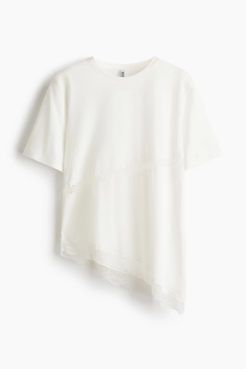 Lace-Trimmed T-Shirt