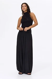 Rib-knit turtleneck top