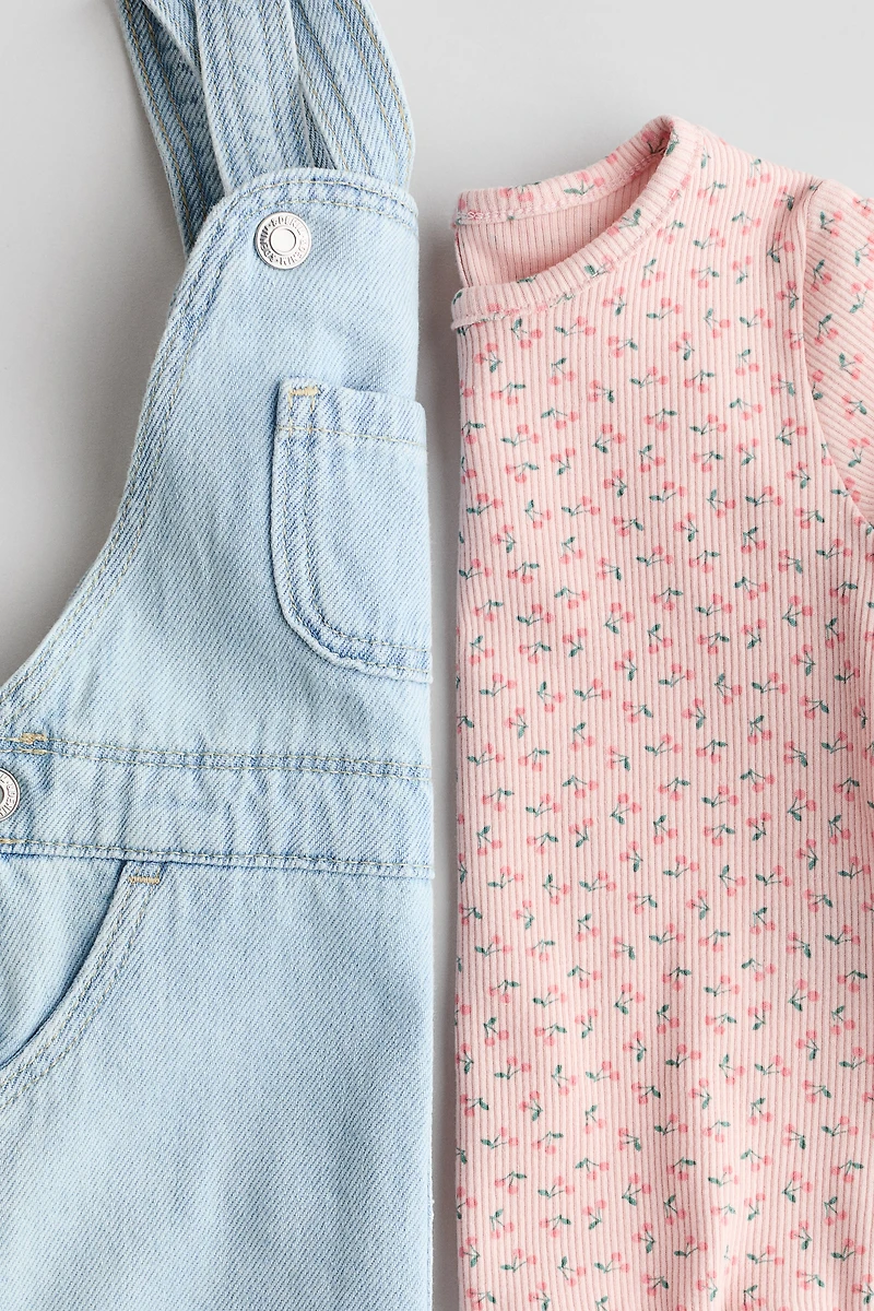 2-Piece Overall and Shirt Set