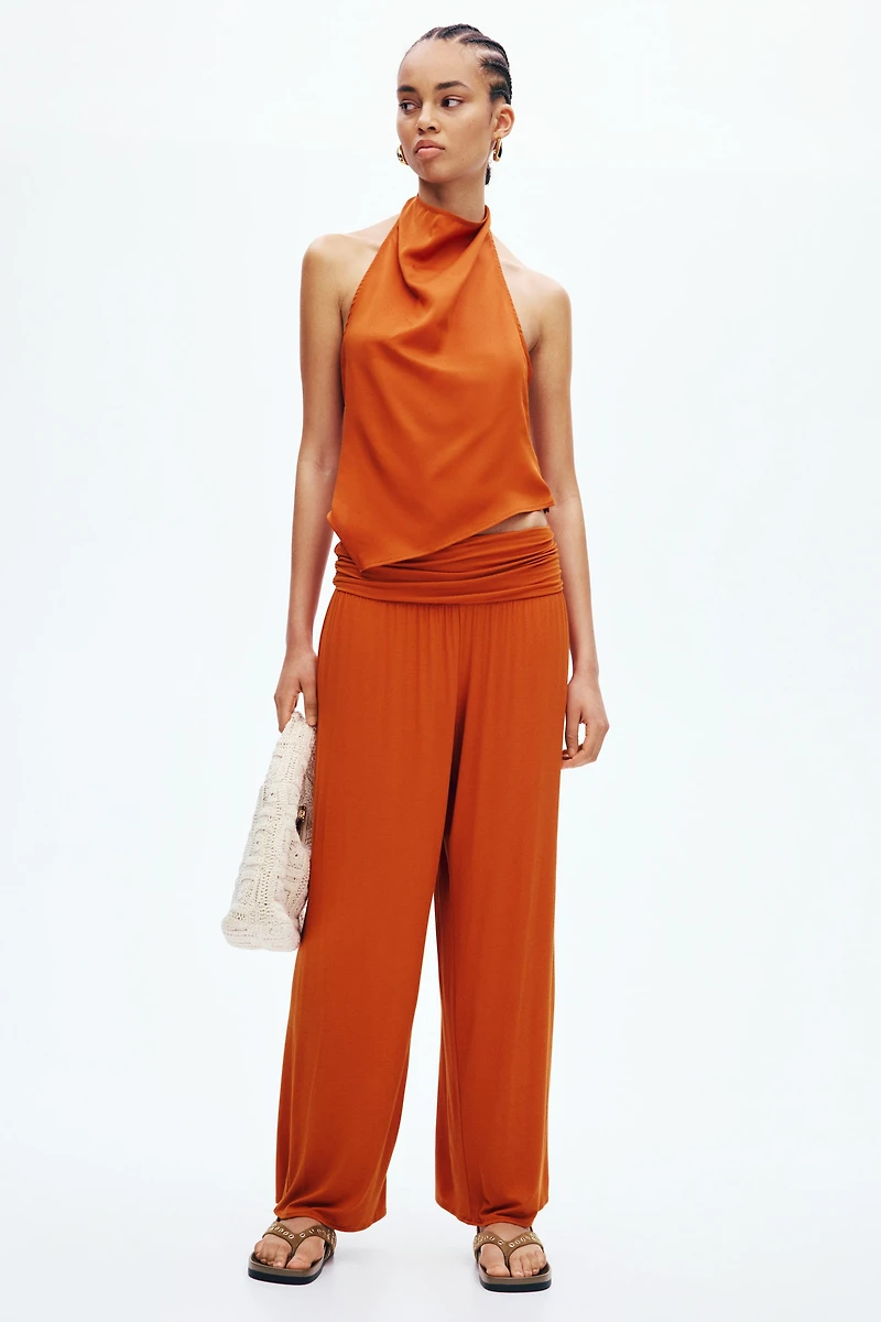 Gathered Viscose Pants