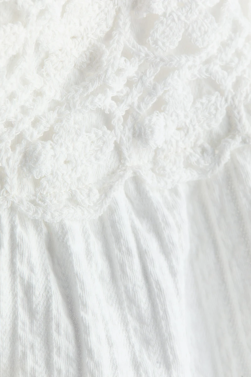 Ruffle-Trimmed Cotton Top