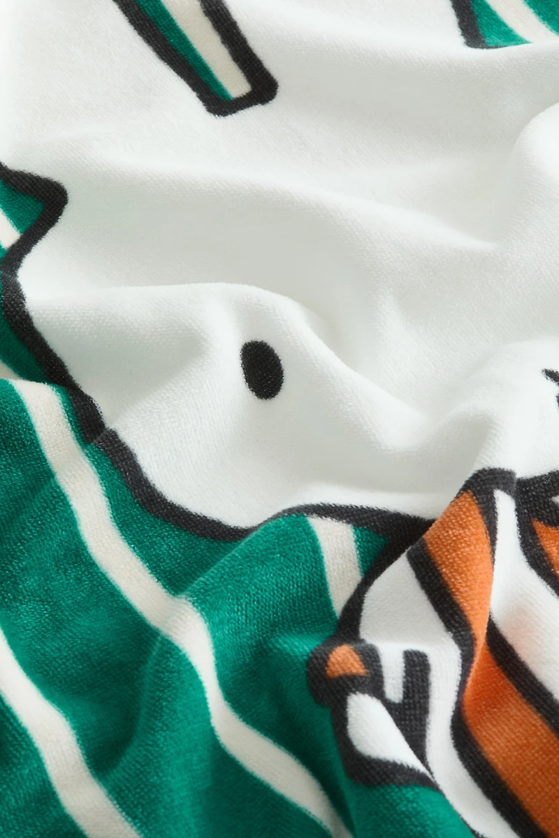 Terry Bath Towel with Printed Motif