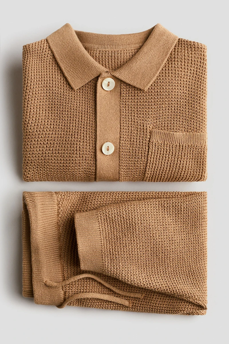 2-Piece Waffle-Knit Set