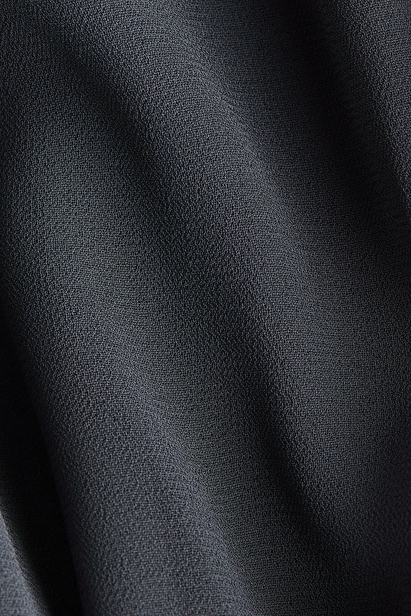 Dual-Fabric Draped Dress