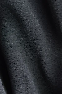 Dual-Fabric Draped Dress