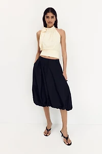 Scarf-Collar Crêpe Top