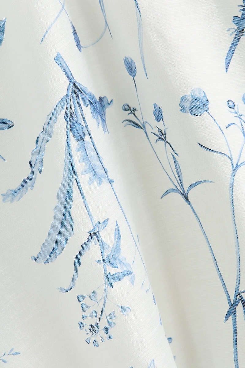 Linen-Blend Open-Shoulder Dress