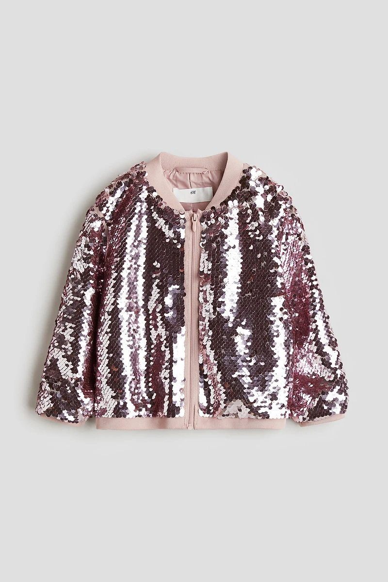 Blouson style aviateur à paillettes