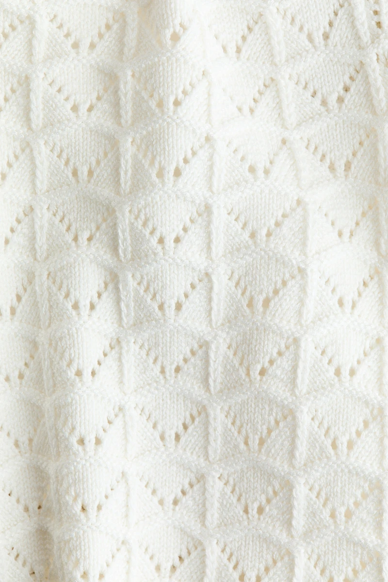 Crochet-Look Pointelle-Knit Top