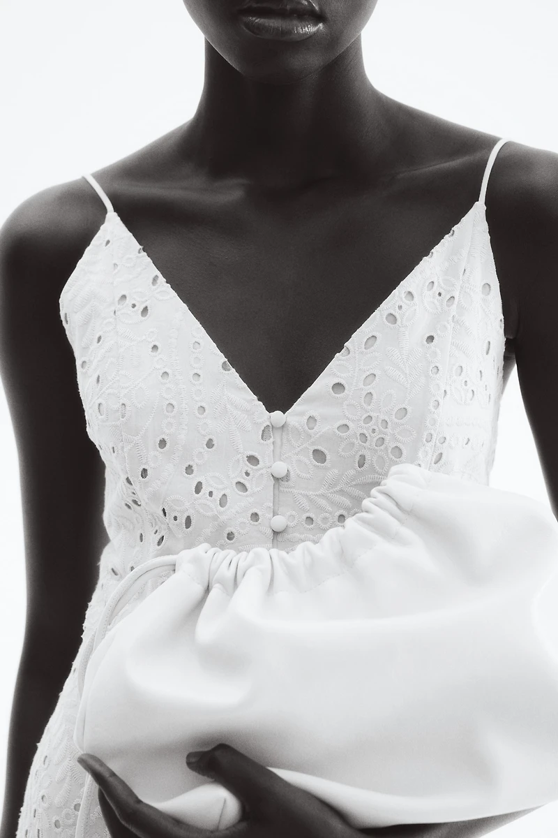 Eyelet-Embroidered Strappy Dress