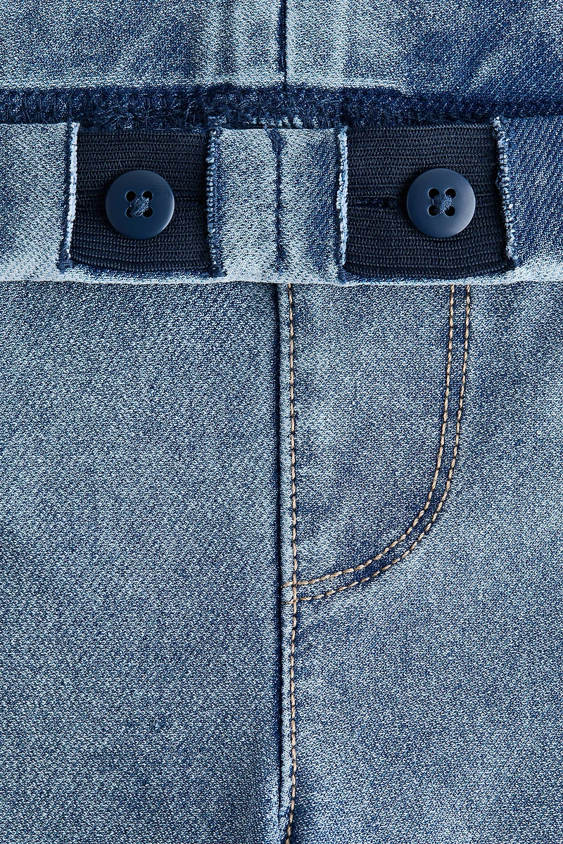 Denim-Look Wide-Leg Jeggings