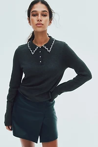 Embellished Polo Top