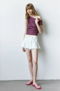 Textured One-Shoulder Top
