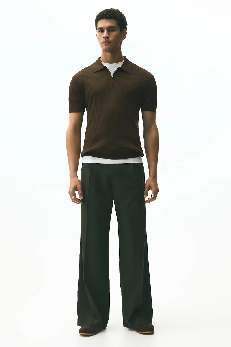 Slim-Fit Half-Zip Polo Shirt