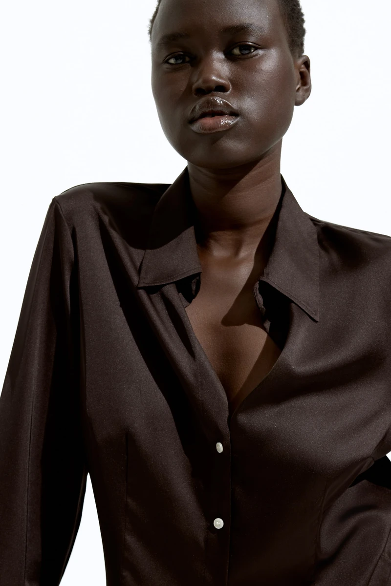 Fitted Satin Shirt
