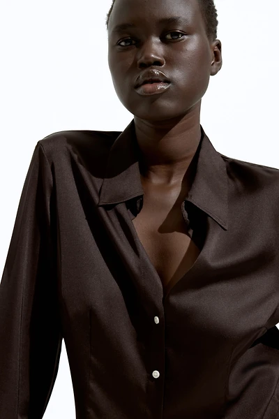 Fitted Satin Shirt