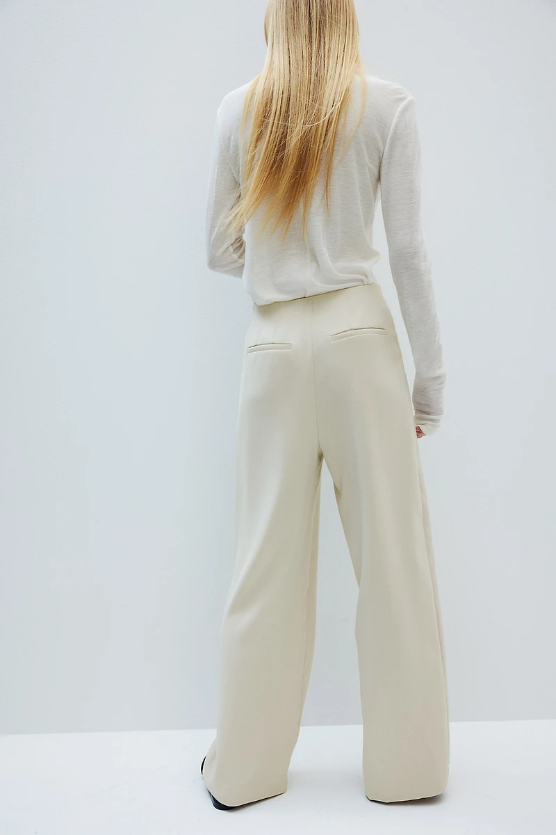Button-Front Twill Pants
