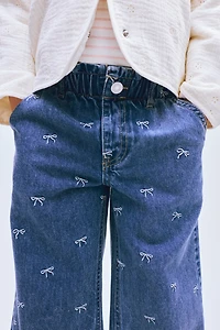 Wide Leg Paper-Bag Jeans