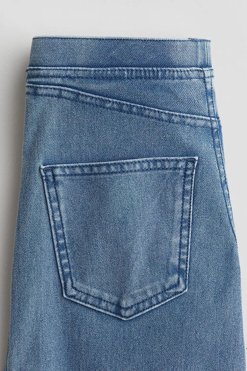 Wide-Leg Denim-Look Pants