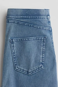 Wide-Leg Denim-Look Pants