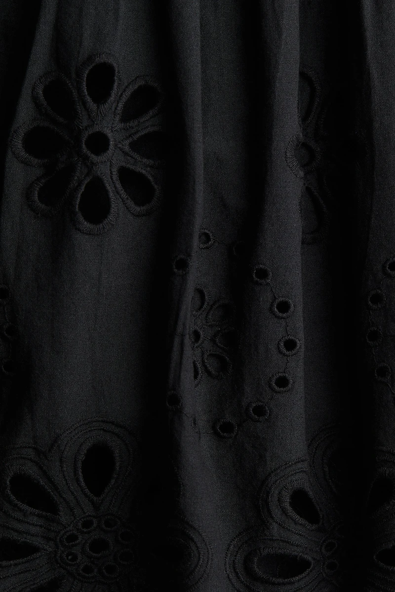 Cotton Dress with Eyelet Embroidery