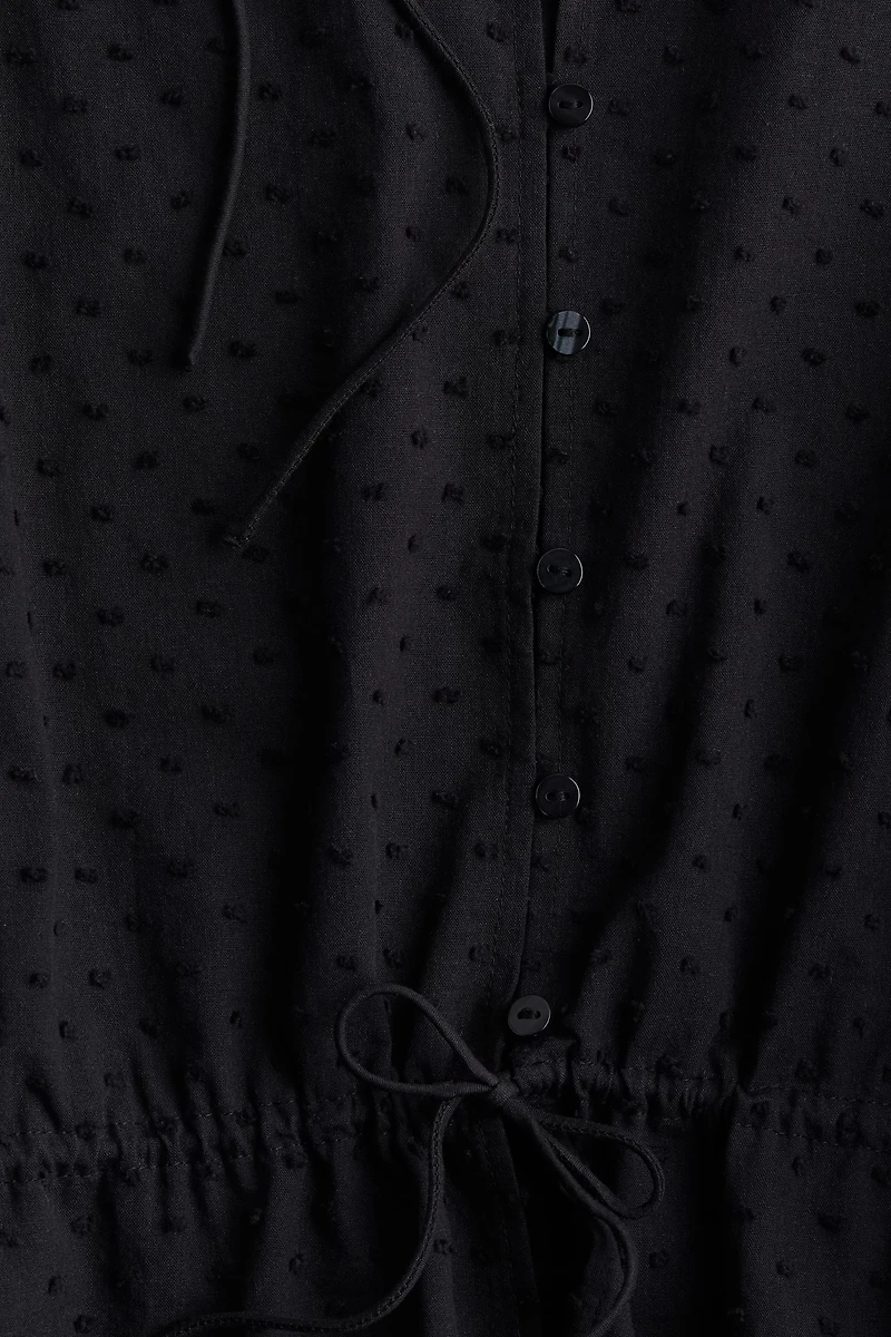 Puff-Sleeved Cotton Blouse