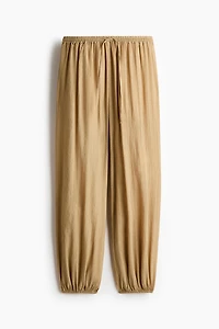 Crinkled Balloon-Leg Pants