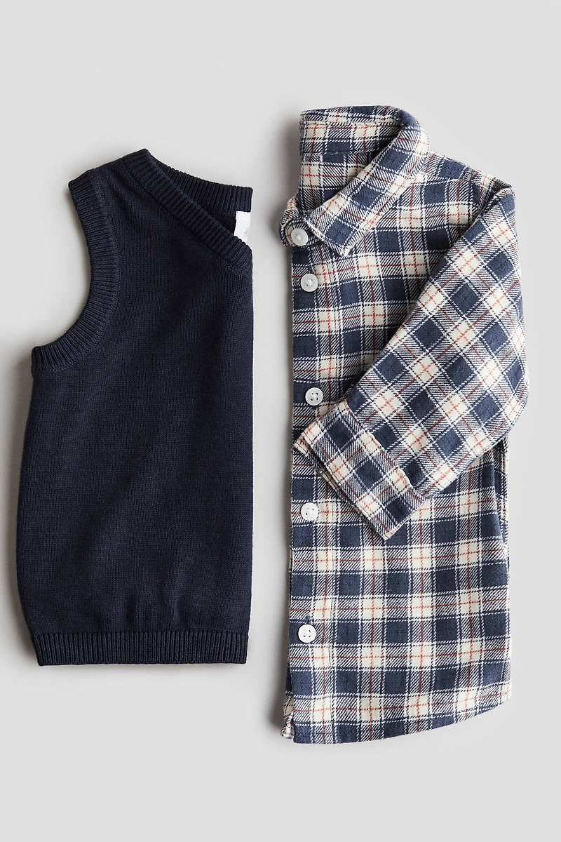 Ensemble 2 pièces avec chemise et chandail