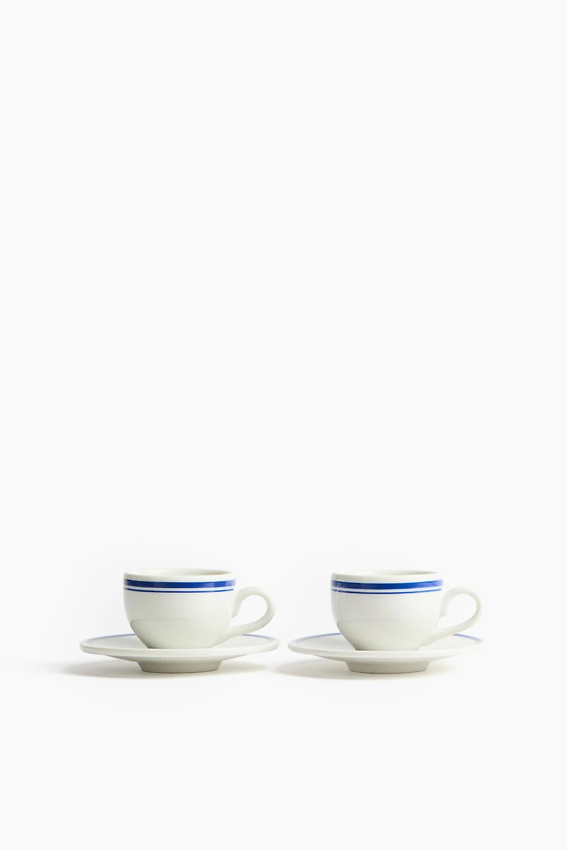 Lot de 2 tasses à expresso avec soucoupes