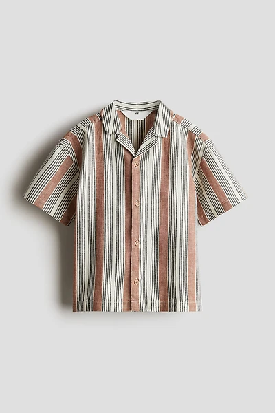 Chemise en lin mélangé avec col cubain