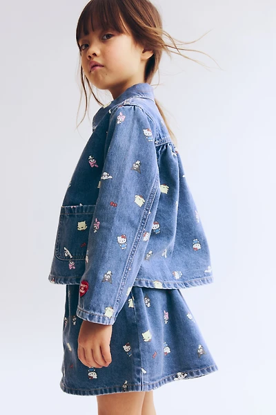 Printed Cotton Denim Jacket