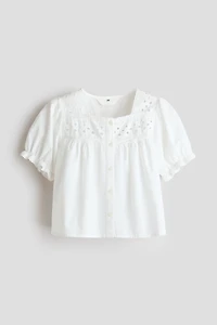 Blouse en coton avec manches bouffantes