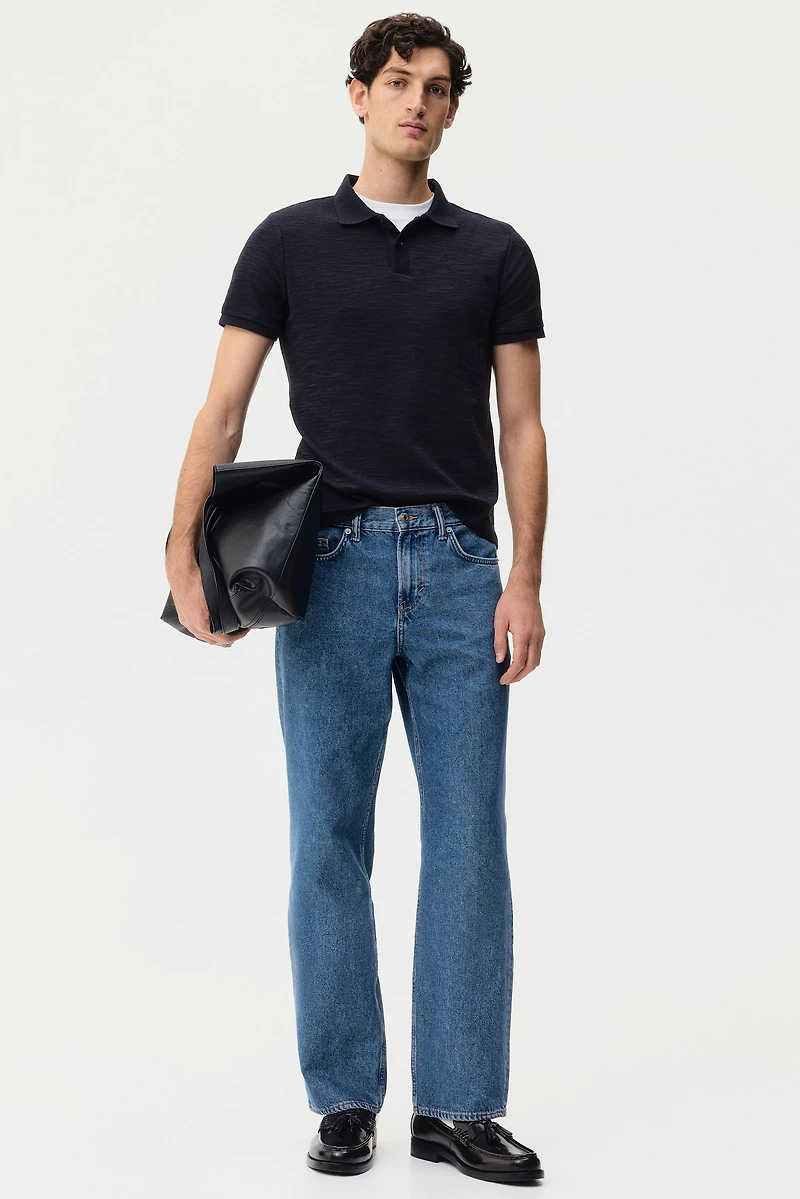 Polo près du corps en tricot jacquard