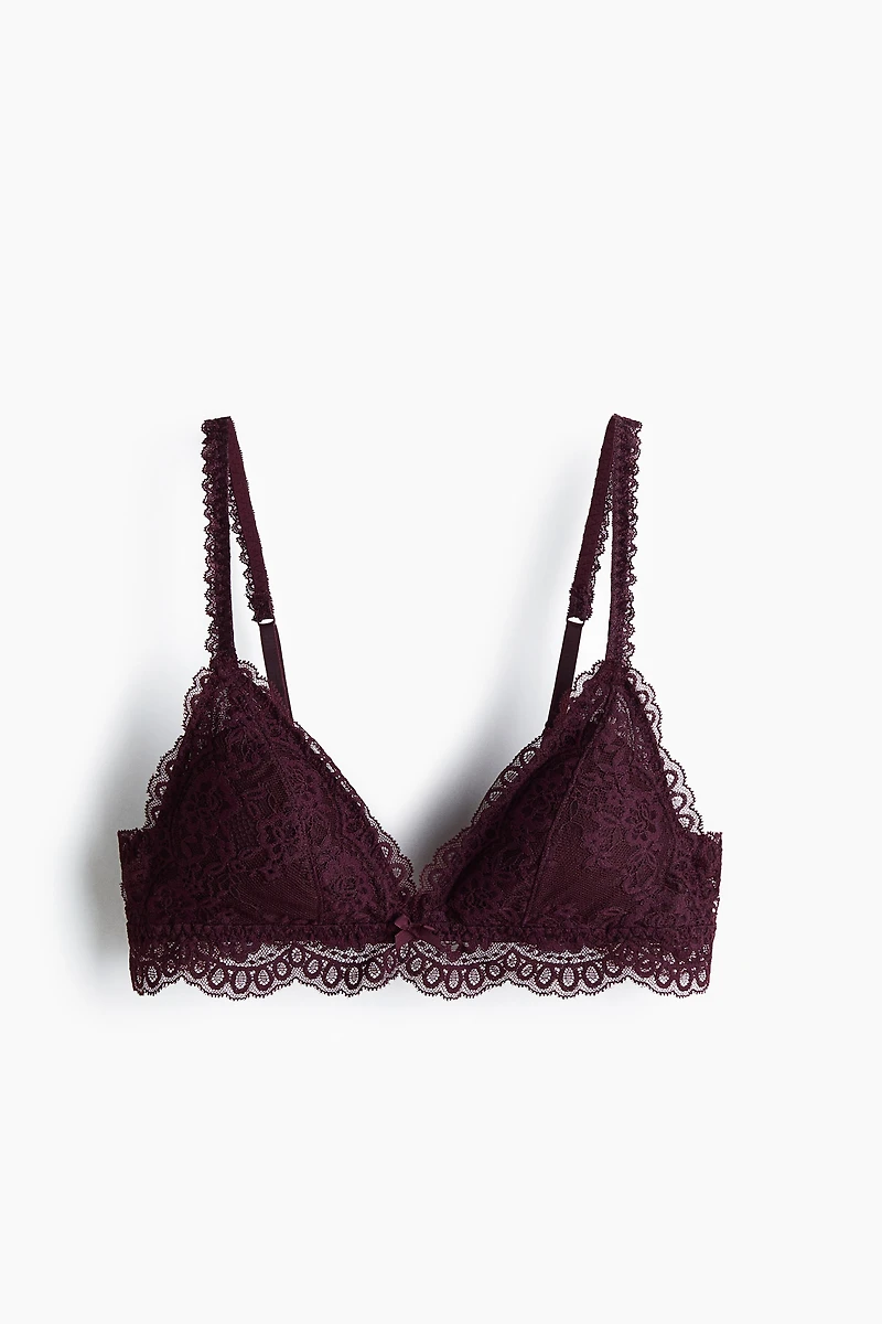 Soutien-gorge souple et coussiné en dentelle
