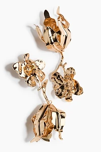 Boucles d’oreilles fleurs avec pendentif