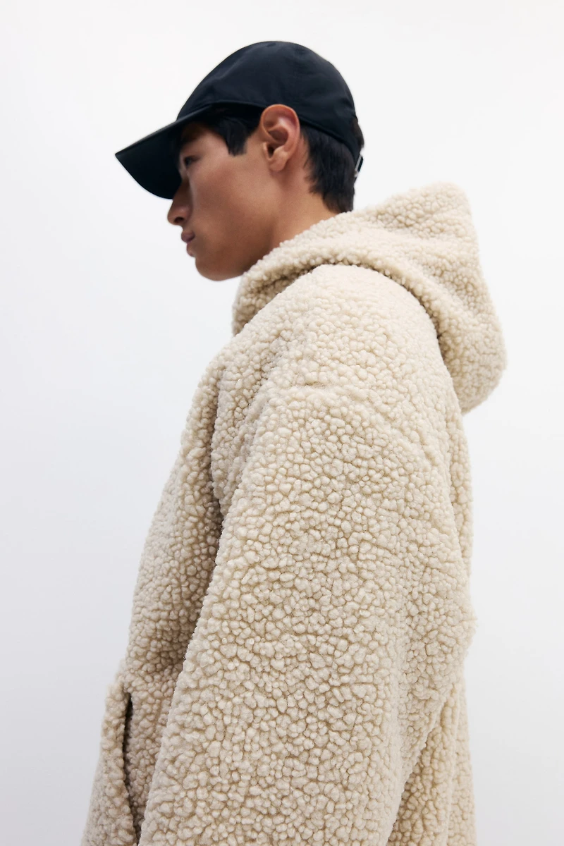 Veste à capuche ample en polar