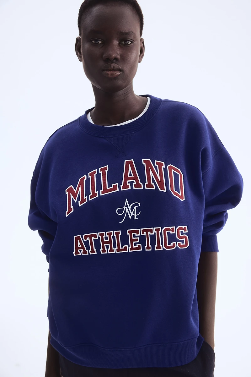 Sweatshirt with Text Motif