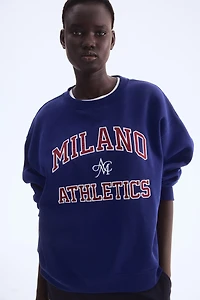 Sweatshirt with Text Motif