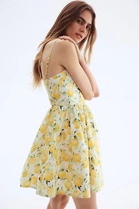 Cotton Dress with Flared Skirt